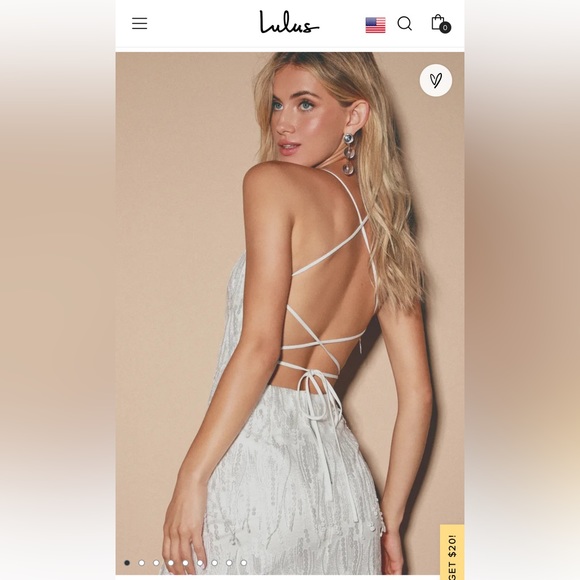 “Making Magic White Fringe Lace-Up Mini” dress from Lulus - Picture 3 of 9